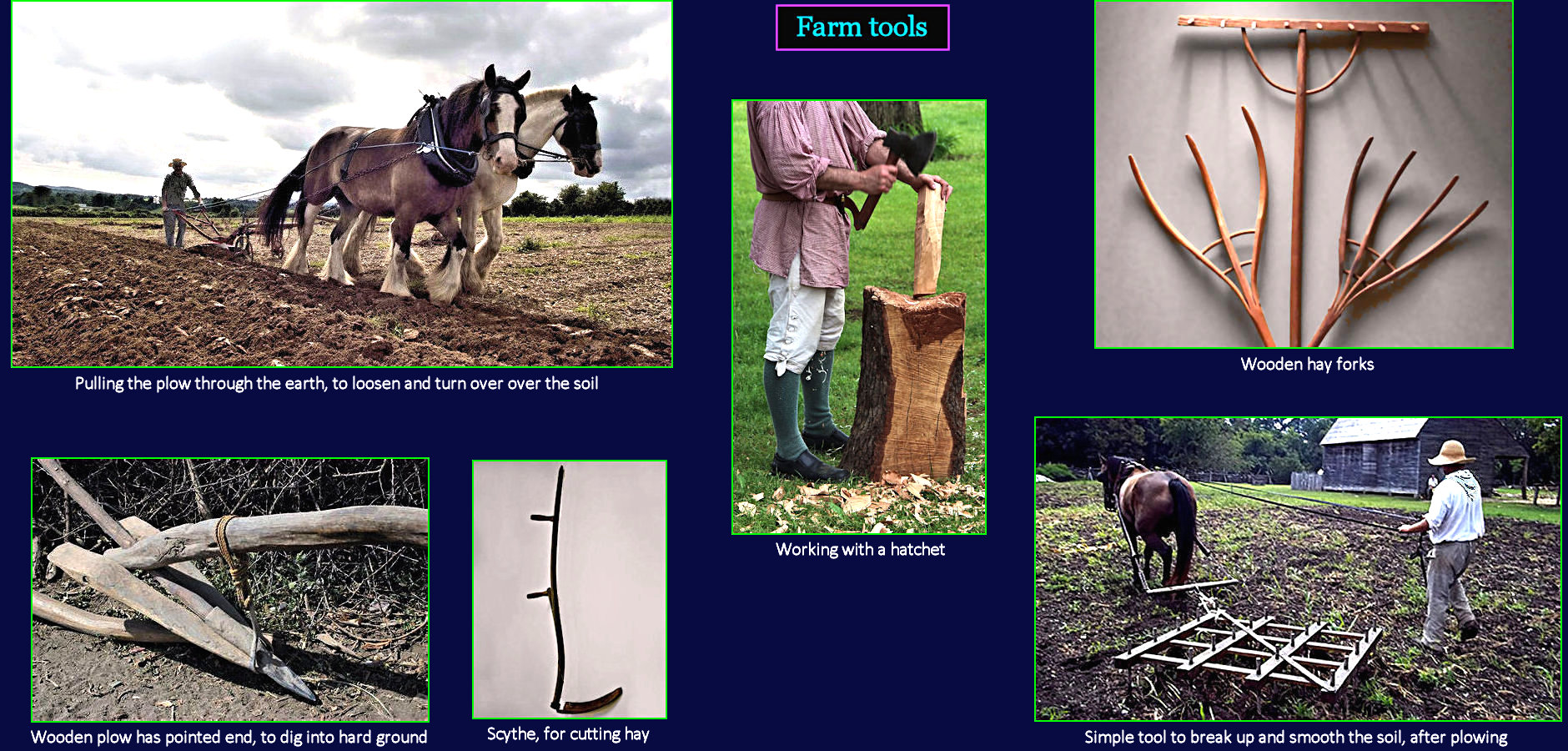 Farming tools, 1750